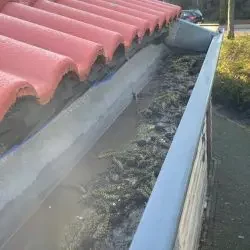Dakgoot schoonmaken voor het verhelpen van dakgoot lekkage Dakgoot schoonmaken voor het verhelpen van dakgoot lekkage
